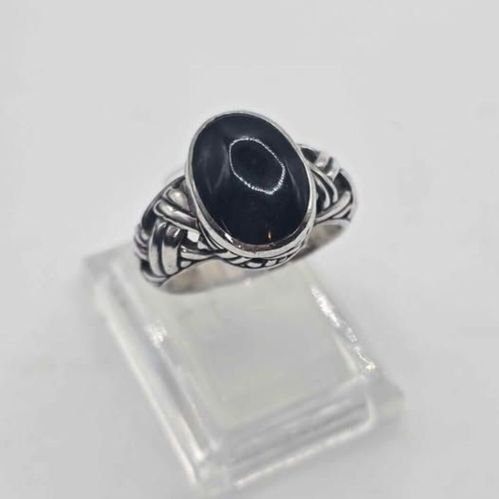 925 Oval Black Onyx Celtic Braided Design